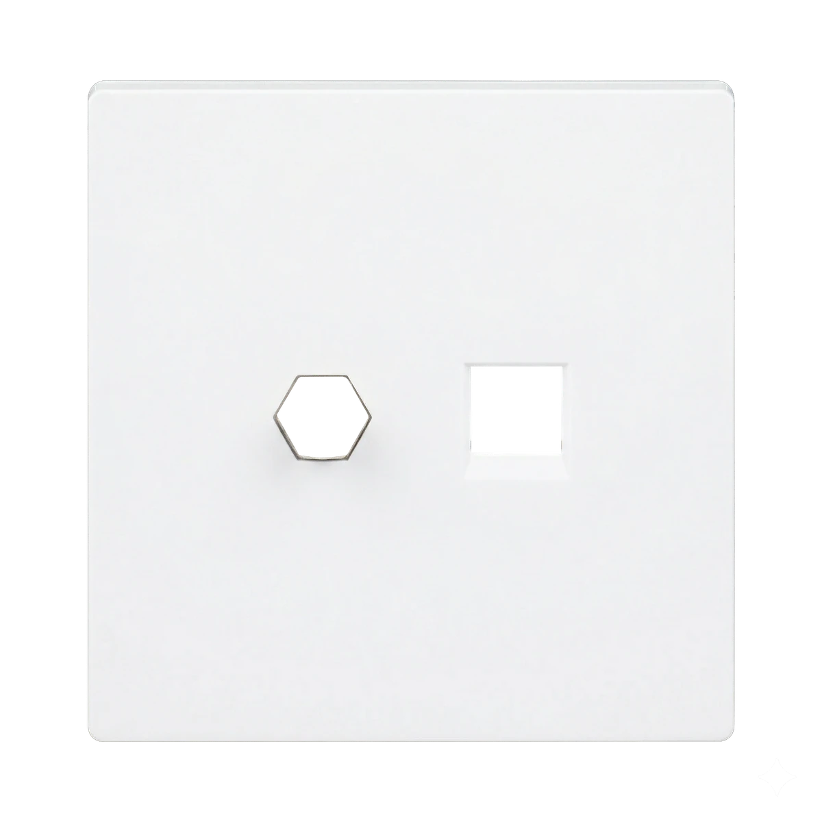 AERON Television & Telephone Socket — Pearl White