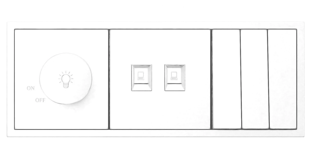 EU SERIES Rotary Dimmer & Connectivity Panel — White