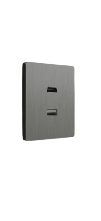 MYRON HDMI + USB — Satin Nickel